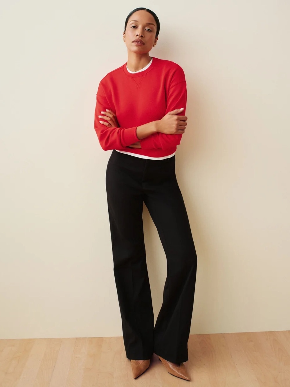 SPANX Stretch Twill Easy Flare Black Pants